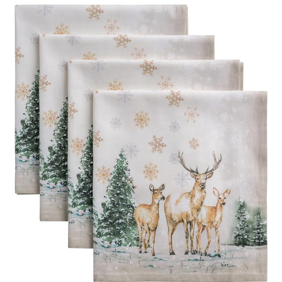 Maison d'Hermine Deer InThe Woods Oven Mitts,Potholders & Set of 4 Cloth Napkins - Picture 6 of 16